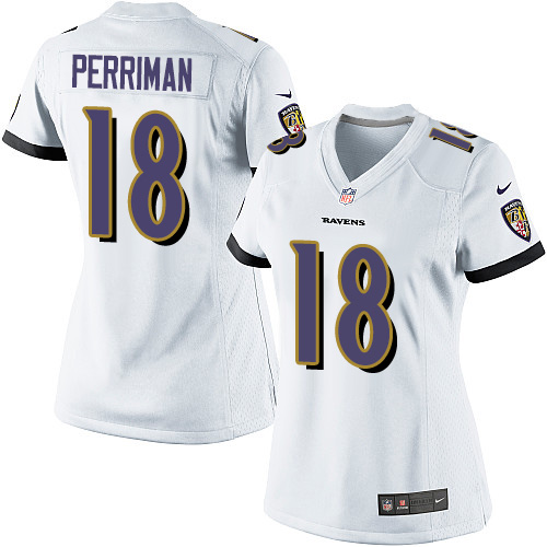 Women's Limited Breshad Perriman Nike Jersey White Road - #18 NFL Baltimore Ravens